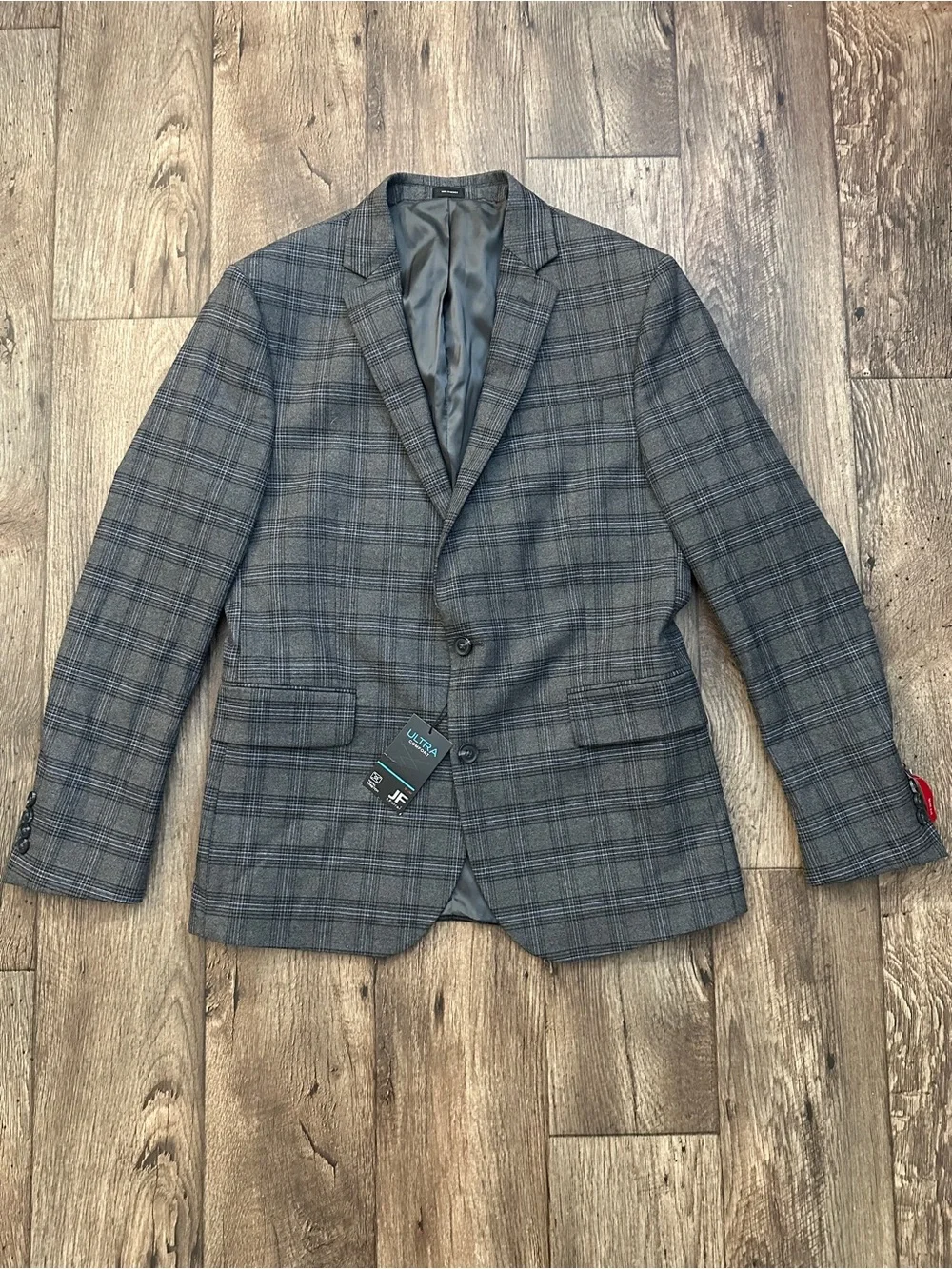 ❌JF J. Ferrar Slim Fit Ultra Comfort Classic Blazer Men’s Size 42 Reg Gray Plaid